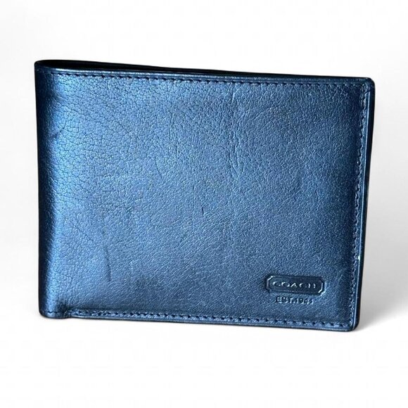 Coach mens billfold wallet - Gem Coach ID FS4658 Billfold Cowhide Leather Wallet - Black Vintage